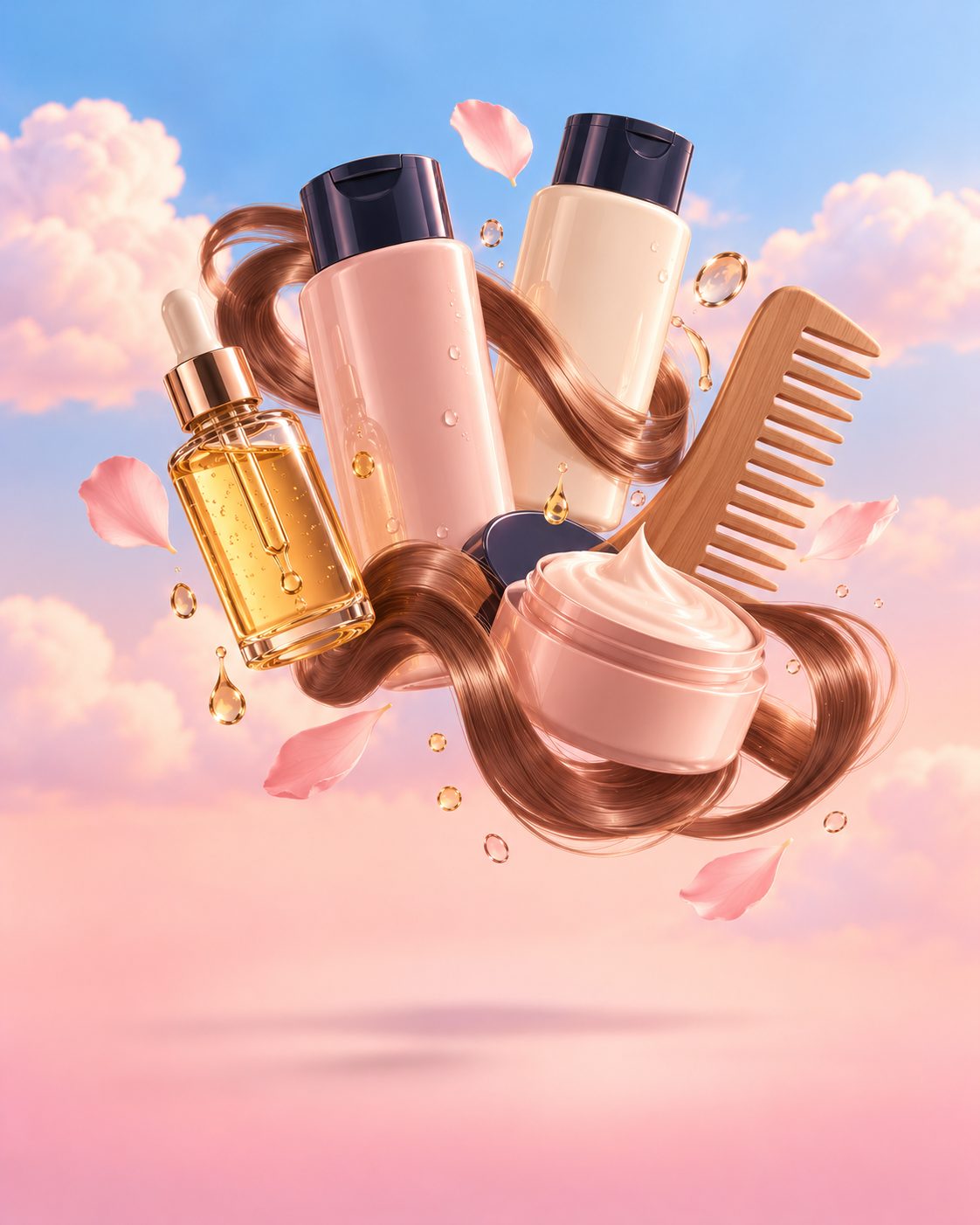Haircare products illustrated